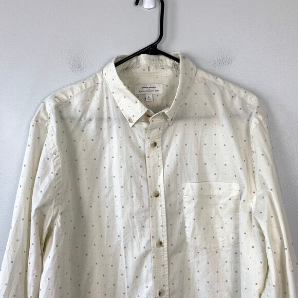 Banana Republic Slim Fit Unticked Shirt Cotton White Casual Button Down Large - Picture 2 of 12